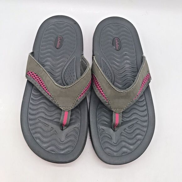 Cabela’s Sport Sandals Women's 6 Gray & Hot Pink Slip On Waterproof Flip Flops - Picture 5 of 10